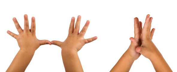 child's raised hands