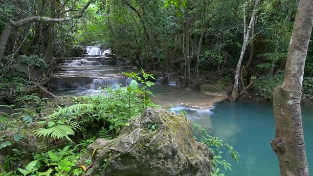 Deep forest waterfall, Kanchanaburi, Thailand
