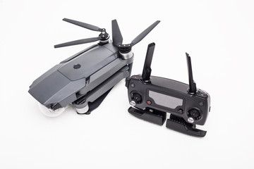 Uav drone copter isolated on white background.