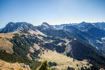 Blick auf die Allgäuer Alpen vom Ponten aus