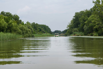Boating on Lake Tisza, Hungary