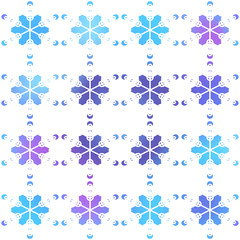 white seamless snowflakes on a blue background made by a mesh gradient
