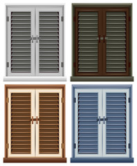 Fototapeta premium Four window frames in different colors