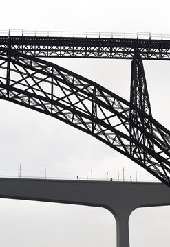 Fototapeta Two Bridges from different Times, Oporto, Portugal.