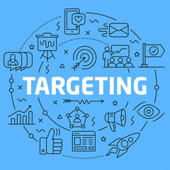 Targeting Blue Lines Illustration for prsentation