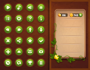 Game UI set buttons interface