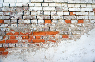 White orange brick wall texture background