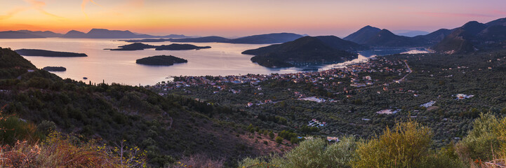 Obraz premium Nydri village on Lefkada island in Greece. 