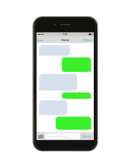 Smartphone chatting SMS Messages speech Bubbles - stock vector.