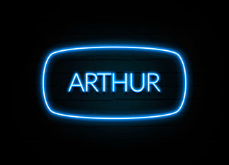 Arthur  - colorful Neon Sign on brickwall