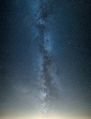 Night sky in the Italy. Beautiful natural landscape in the night time