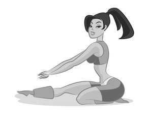 Woman fitness. Girl is engaged in fitness