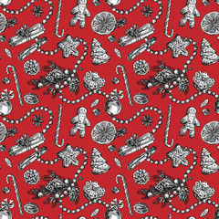 Naklejka premium Weillustration christmas food