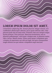 Flyer background abstract in light purple color with horizontal wavy lines and dark areas, place for own message
