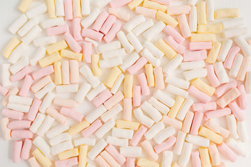 Colorful marshmallow pattern. Flat lay, top view minimal texture.
