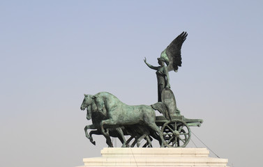 Rome statue The quadriga of Unification
