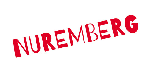 Nuremberg rubber stamp. Grunge design with dust scratches. Effects can be easily removed for a clean, crisp look. Color is easily changed.