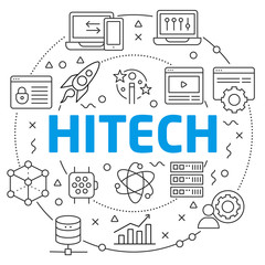 Hitech Linear illustration slide