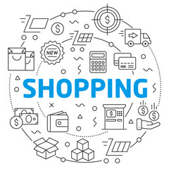 Shopping Linear illustration