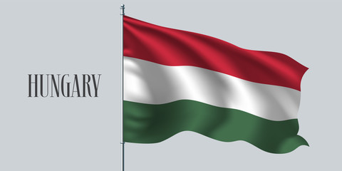 Hungary waving flag vector illustration