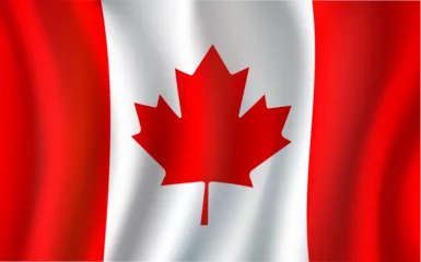 Fotobehang Canadian flag, maple leaf 3d symbol of Canada © Vector Tradition