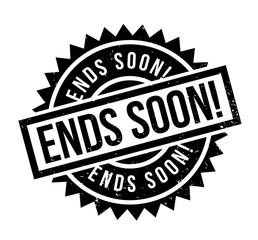 Fototapeta premium Ends Soon rubber stamp. Grunge design with dust scratches. Effects can be easily removed for a clean, crisp look. Color is easily changed.