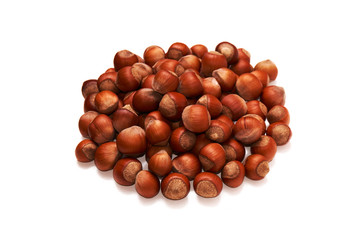 Hazelnut. Fresh organic filbert. Nuts macro. Food background.