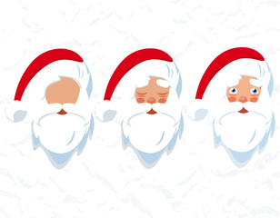 Santa Claus hat and beard. Drawing of a head. illustration