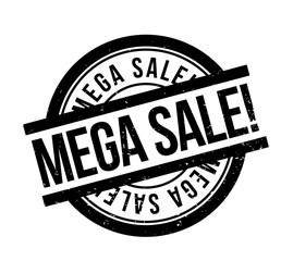 Mega Sale rubber stamp. Grunge design with dust scratches. Effects can be easily removed for a clean, crisp look. Color is easily changed.