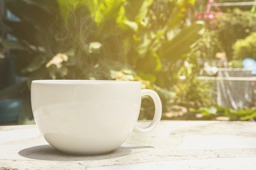Good morning with a cup of coffee.