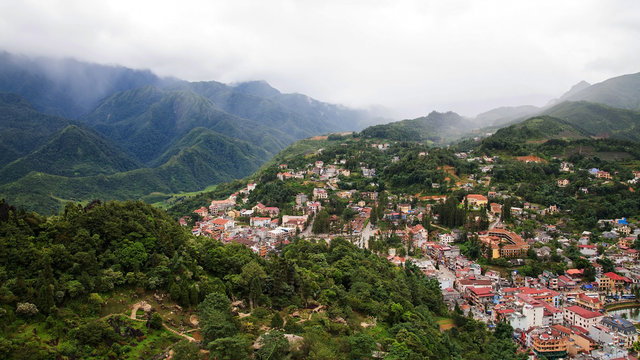 top view of Sapa Town cityscape
