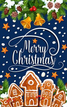 Merry Christmas happy holiday vector greeting card