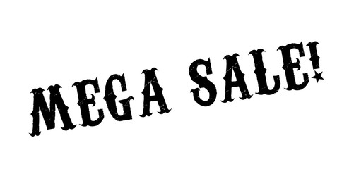 Mega Sale rubber stamp. Grunge design with dust scratches. Effects can be easily removed for a clean, crisp look. Color is easily changed.