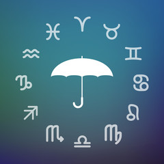 Horoscope circle with an umbrella