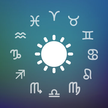 Horoscope circle with a sun