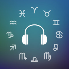 Horoscope circle with a earphones