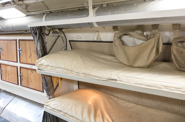 Interior of an old submarine - Bed
