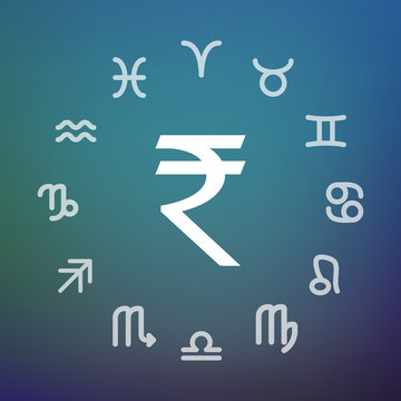 Horoscope circle with a rupee sign