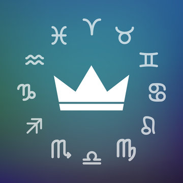 Horoscope circle with a crown