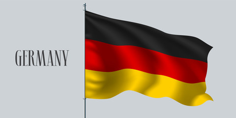 Germany waving flag on flagpole vector illustration