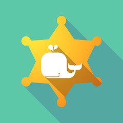 Long shadow sheriff star with a whale