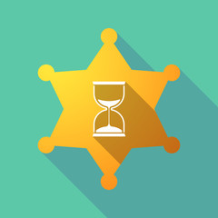 Long shadow sheriff star with a sand clock