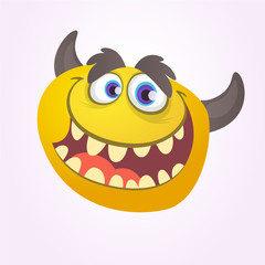 Cartoon yellow monster.Vector illustration