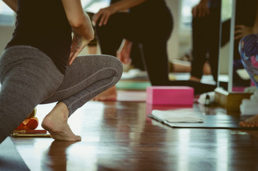 Obraz na płótnie Canvas Yoga practice exercise class