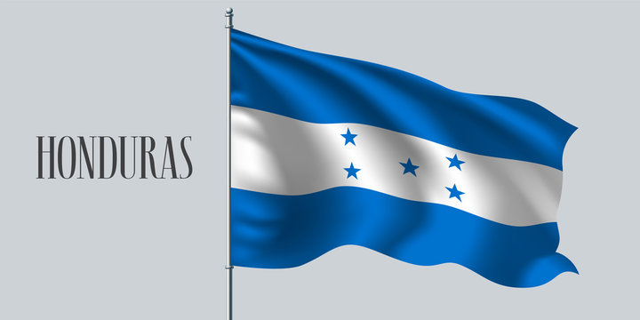 Honduras waving flag on flagpole vector illustration