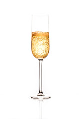 bocal or glass with champagner isolated