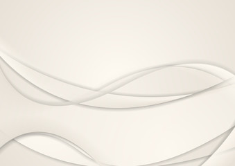 Beige grey abstract smooth waves vector background