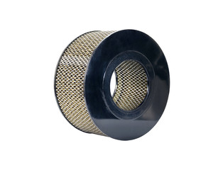 Air filter of a cars made of stainless steel isolated on white background, with clipping path.