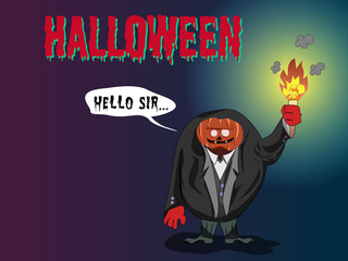 halloween pumpkin butler and serve your horror