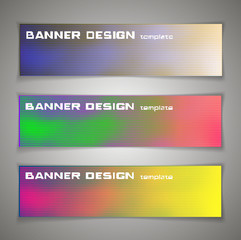 Colorful halfton abstract corporate business banner template, horizontal advertising business banner layout template design set, abstract cover header background website. Blue, yellow, green